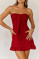 Dance Playlist Strapless Mini Dress Burgundy